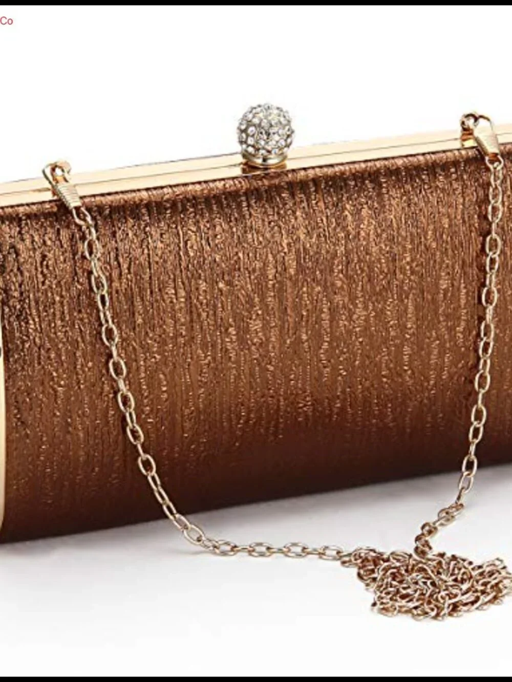 PU Leather Clutch with Metal Frame Evening Bag for Wedding Prom Party